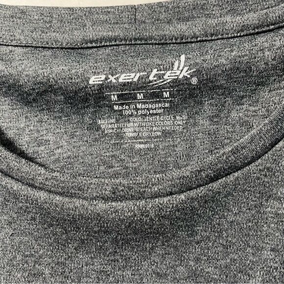 Exertek Men’s Athletic Wicking Dry Fit Gray T-Shirt Size Medium - Picture 5 of 7